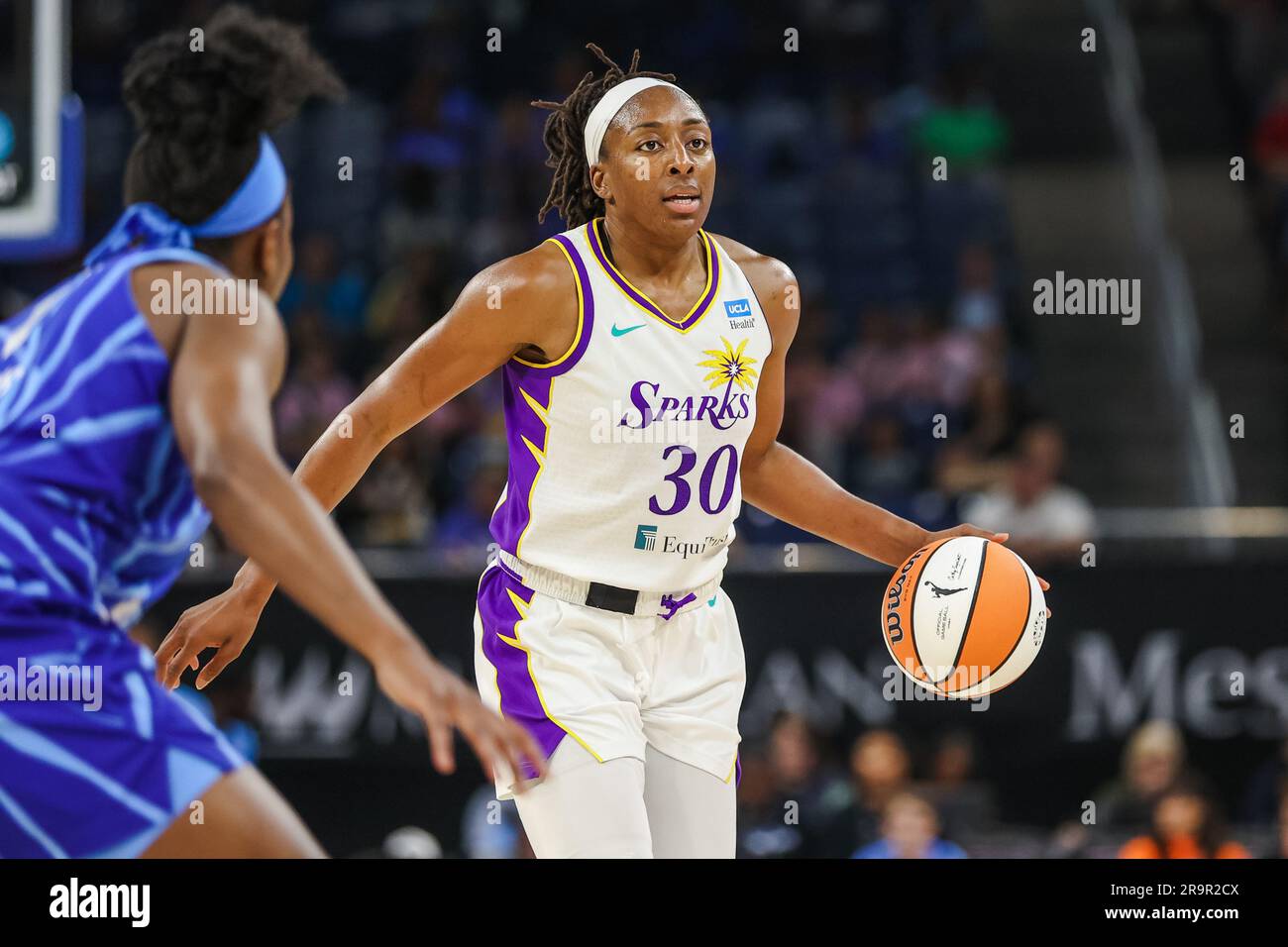 Chicago, USA. 28th June, 2023. Chicago, USA, June 28, 2023: Nneka Ogwumike (30 Los Angeles Sparks) in action during the game between the Chicago Sky and Los Angeles Sparks on Wednesday June 28, 2023 at Wintrust Arena, Chicago, USA. (NO COMMERCIAL USAGE) (Shaina Benhiyoun/SPP) Credit: SPP Sport Press Photo. /Alamy Live News Stock Photo