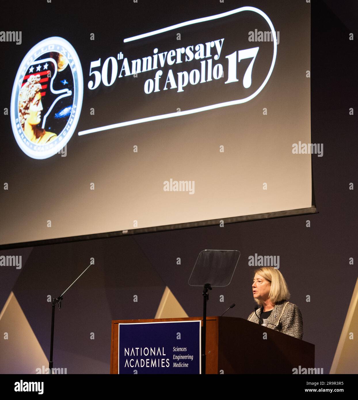 Apollo Program Administrators NASA Deputy Administrator Pam Melroy delivers remarks at the 50th ...