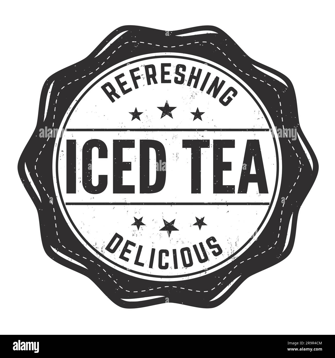 Iced tea grunge rubber stamp on white background, vector illustration