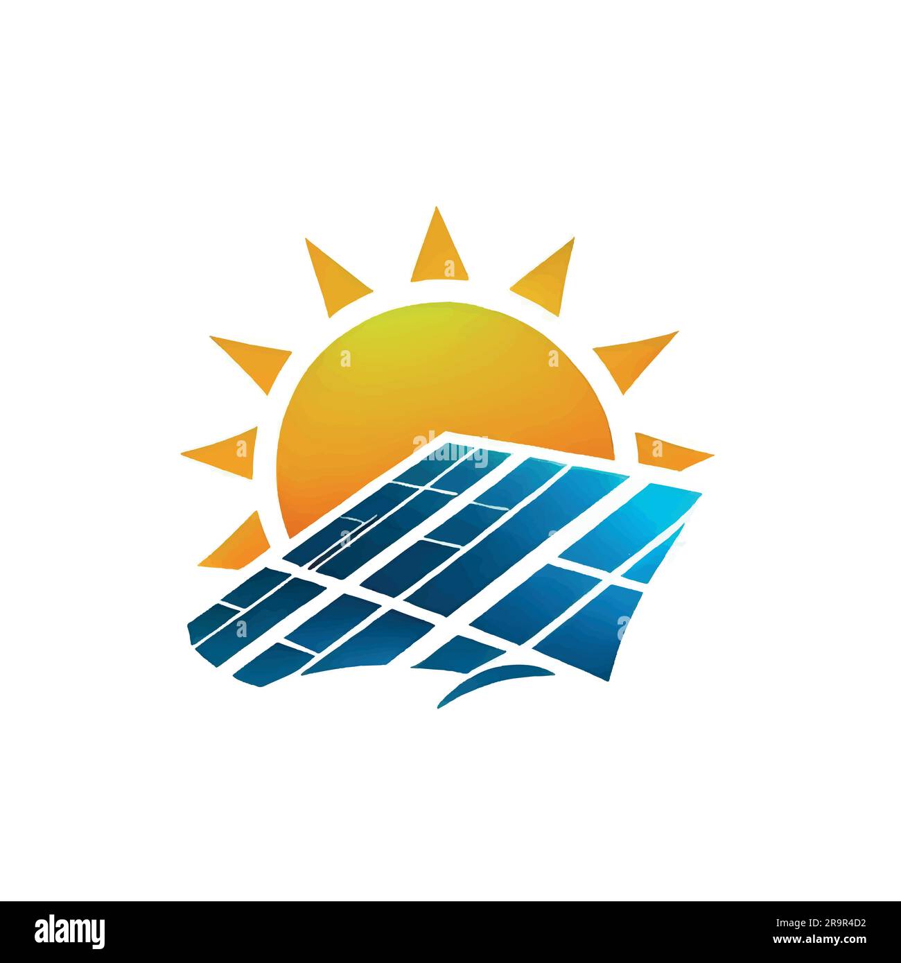 modern solar panel logo illustration Stock Vector