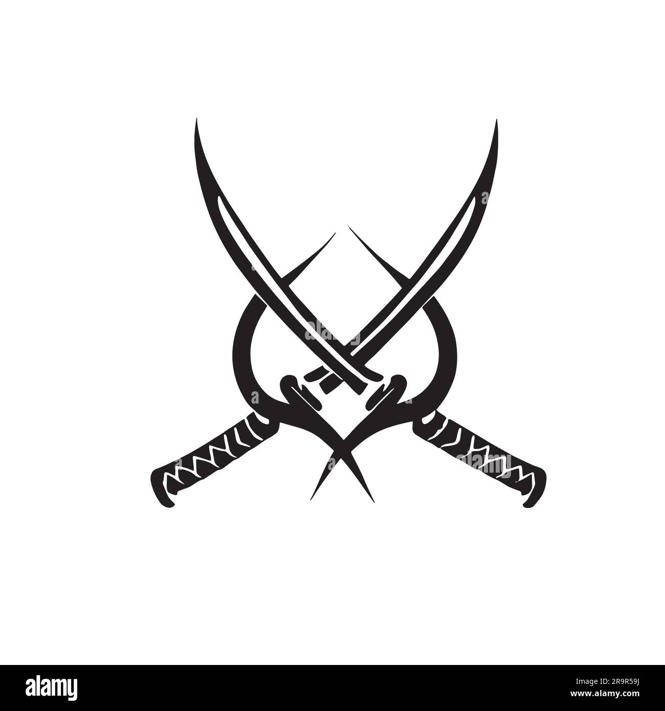 Minimalist Crossed Swords (Dark)' Sticker