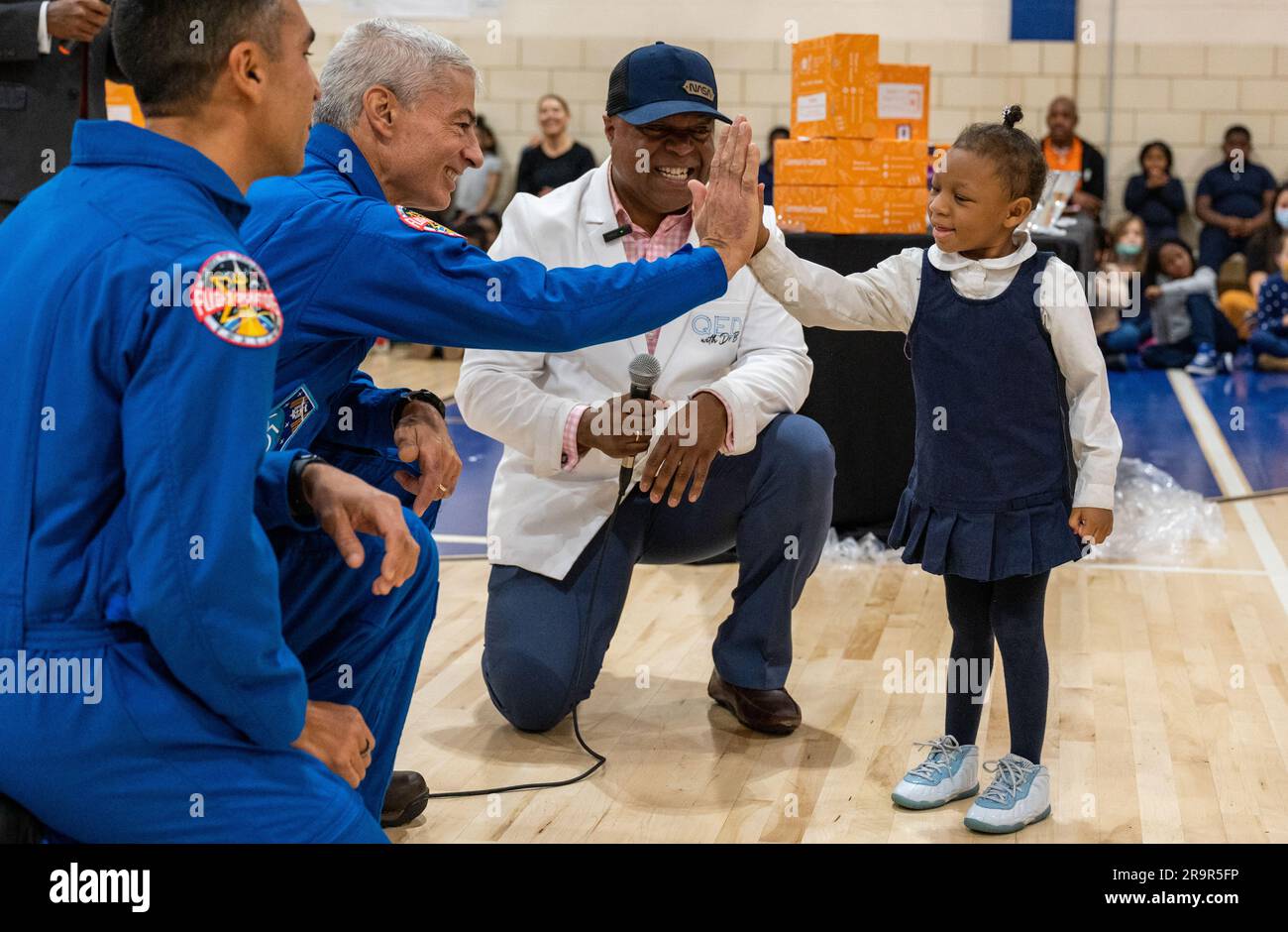 NASA’s SpaceX Crew3 visits AmidonBowen Elementary School. NASA
