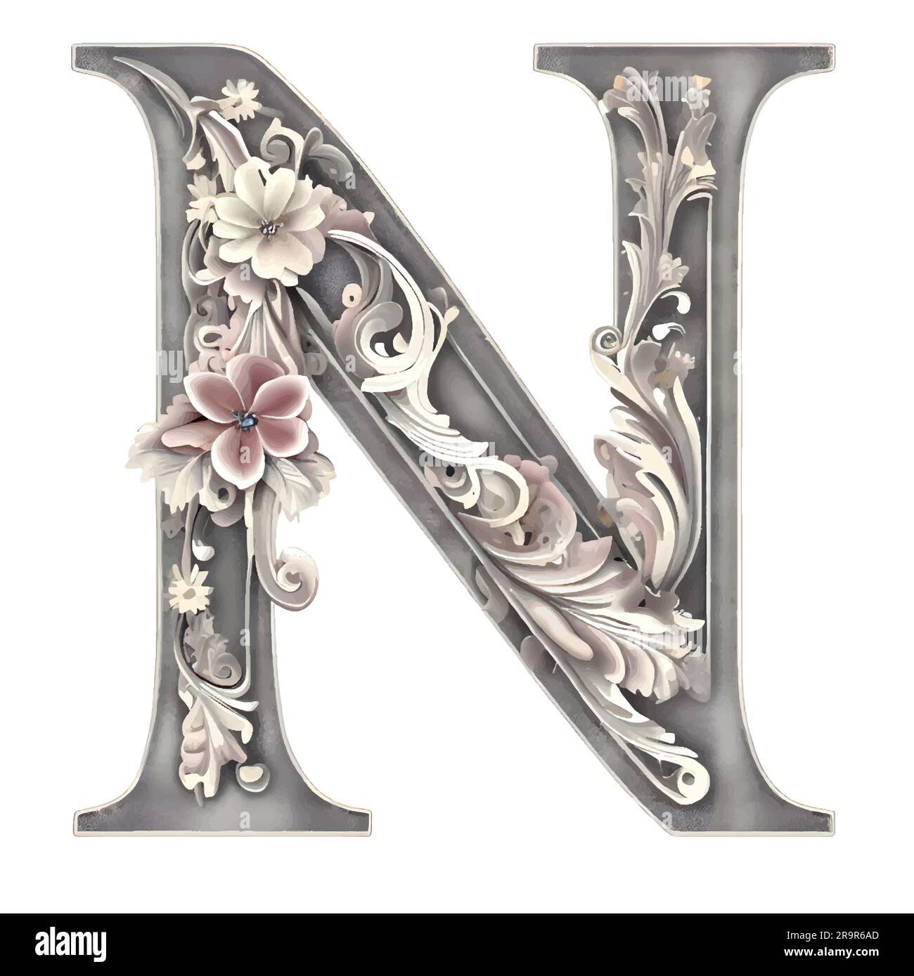 Letter n flowers Cut Out Stock Images & Pictures - Alamy