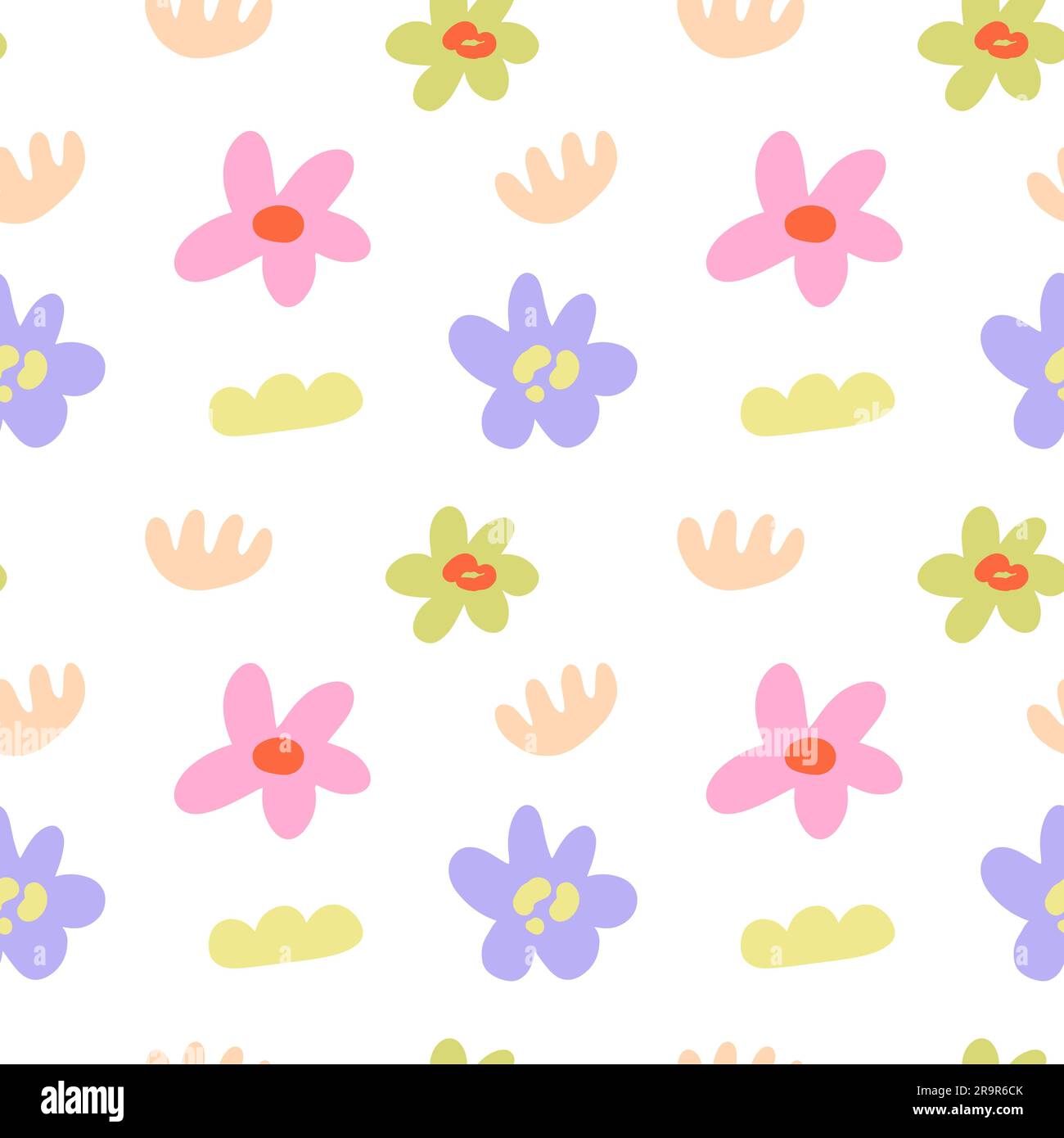 Organic flower seamless pattern daisy floral print Stock Vector Image ...