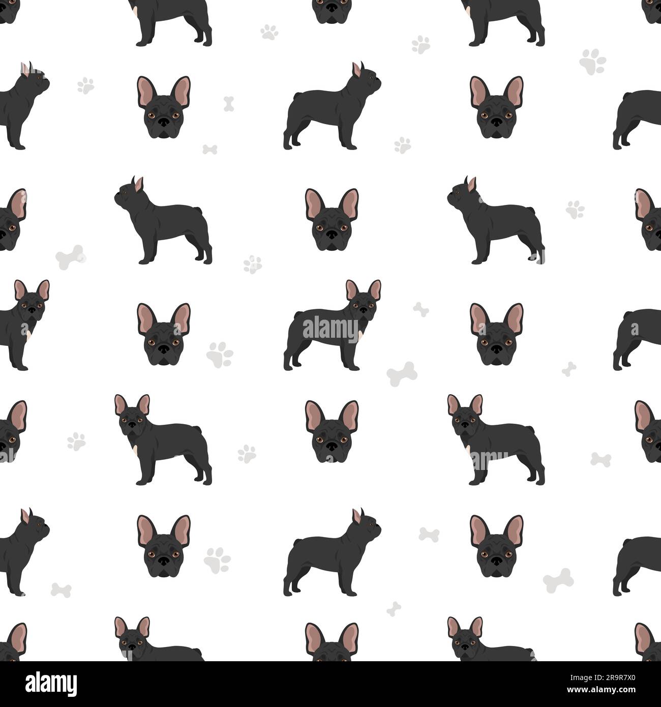 French bulldog seamless pattern. Vector illustration Stock Vector Image ...