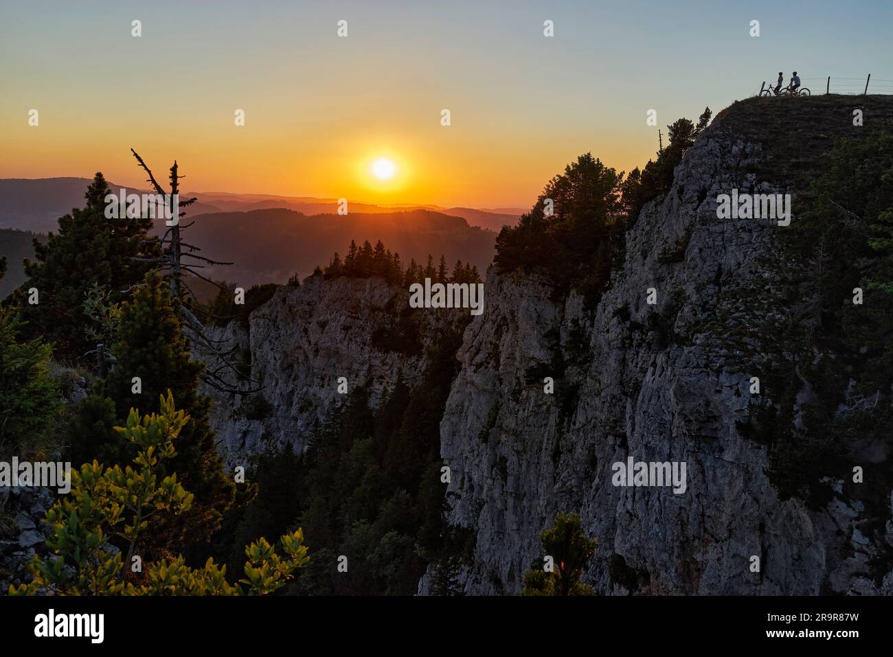 View from the Stallflue near Selzach SO to the Wandflue near Grenchenberg (Grenchen SO) Stock Photo