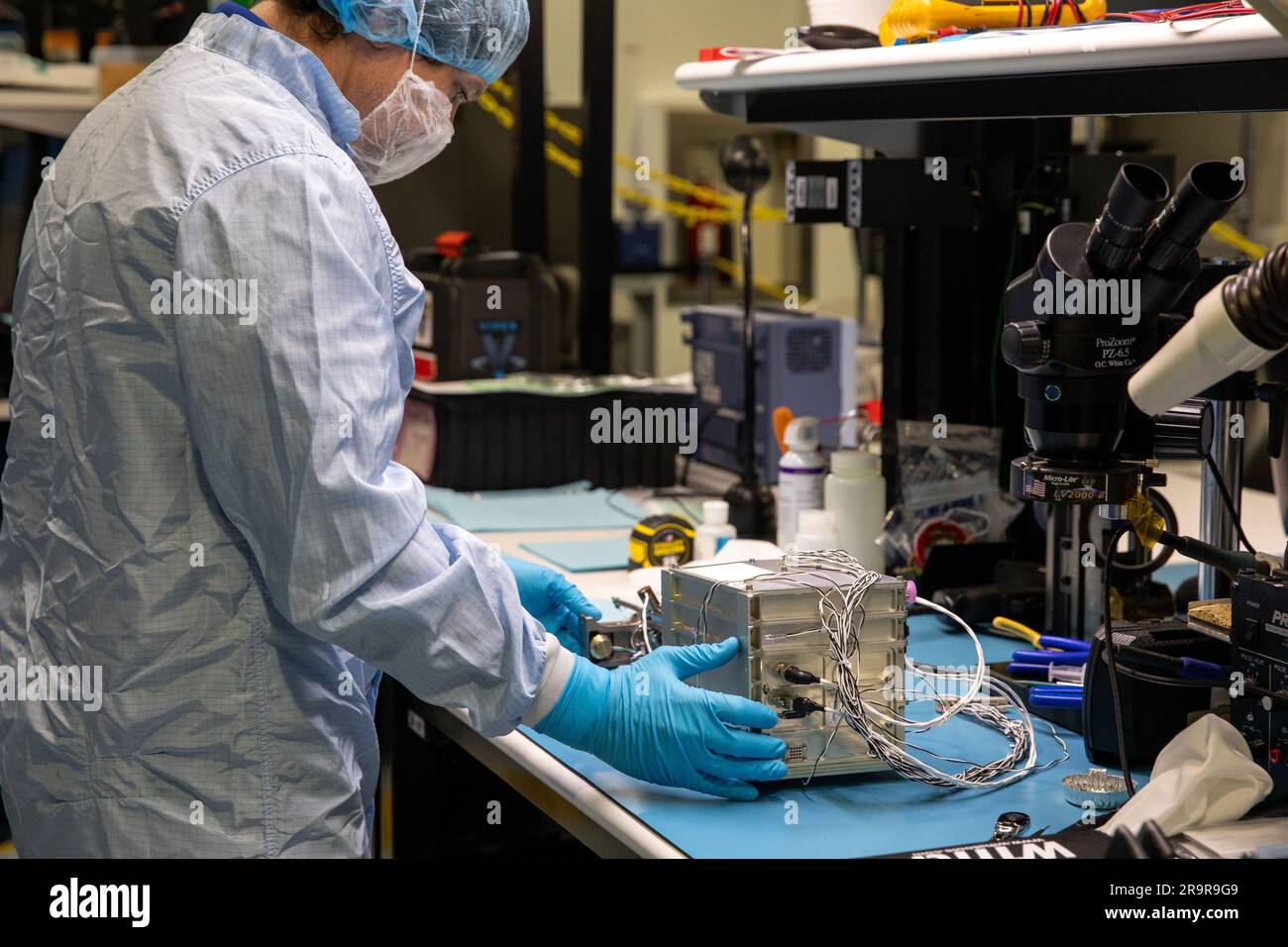 Mass spectrometer observing lunar operations hires stock photography