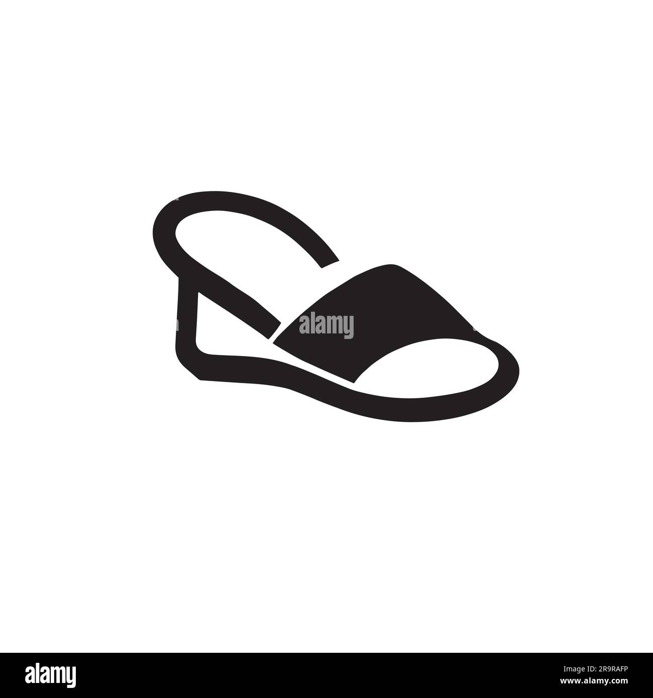 flip-flop logo illustration in black color Stock Vector