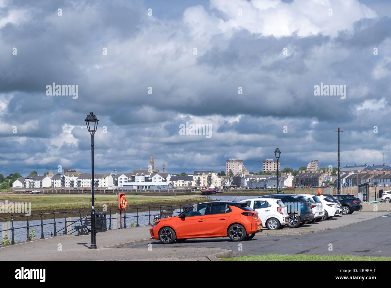 Irvine, Scotland, UKJune 28, 2023 Irvine Harbour looking along