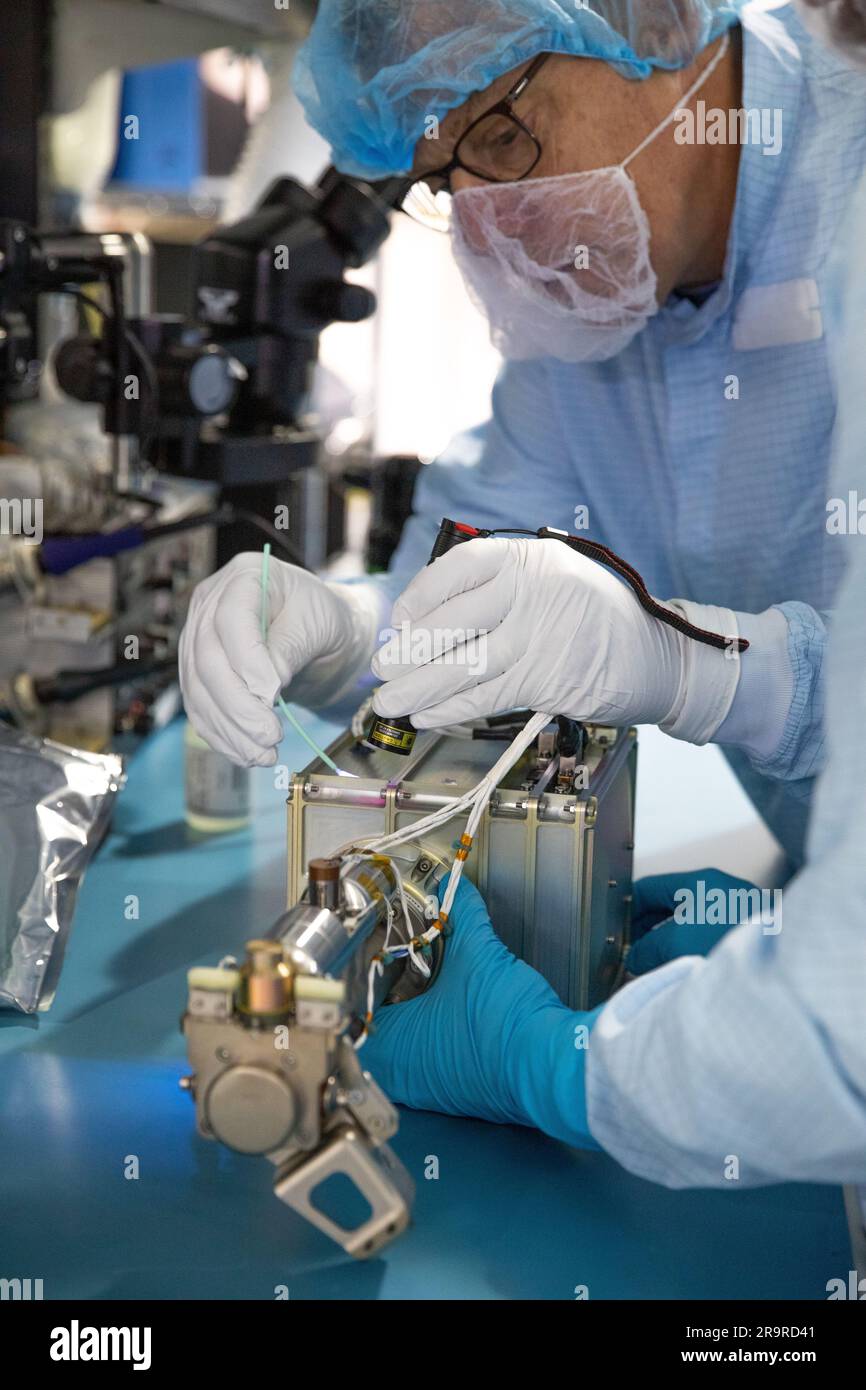 Mass spectrometer observing lunar operations hires stock photography