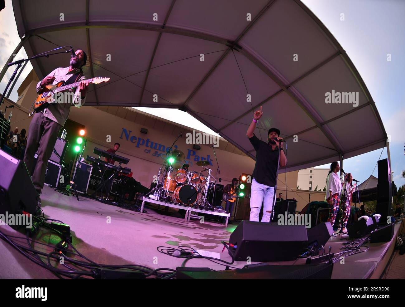 June 27, 2023, Virginia Beach, Virginia, USA: The WAILERS entertains the croowd at the 31st street stage in Virginia Beach, Virginia on 27 June 2023 Photo Â© Jeff Moore (Credit Image: © Jeff Moore/ZUMA Press Wire) EDITORIAL USAGE ONLY! Not for Commercial USAGE! Stock Photo
