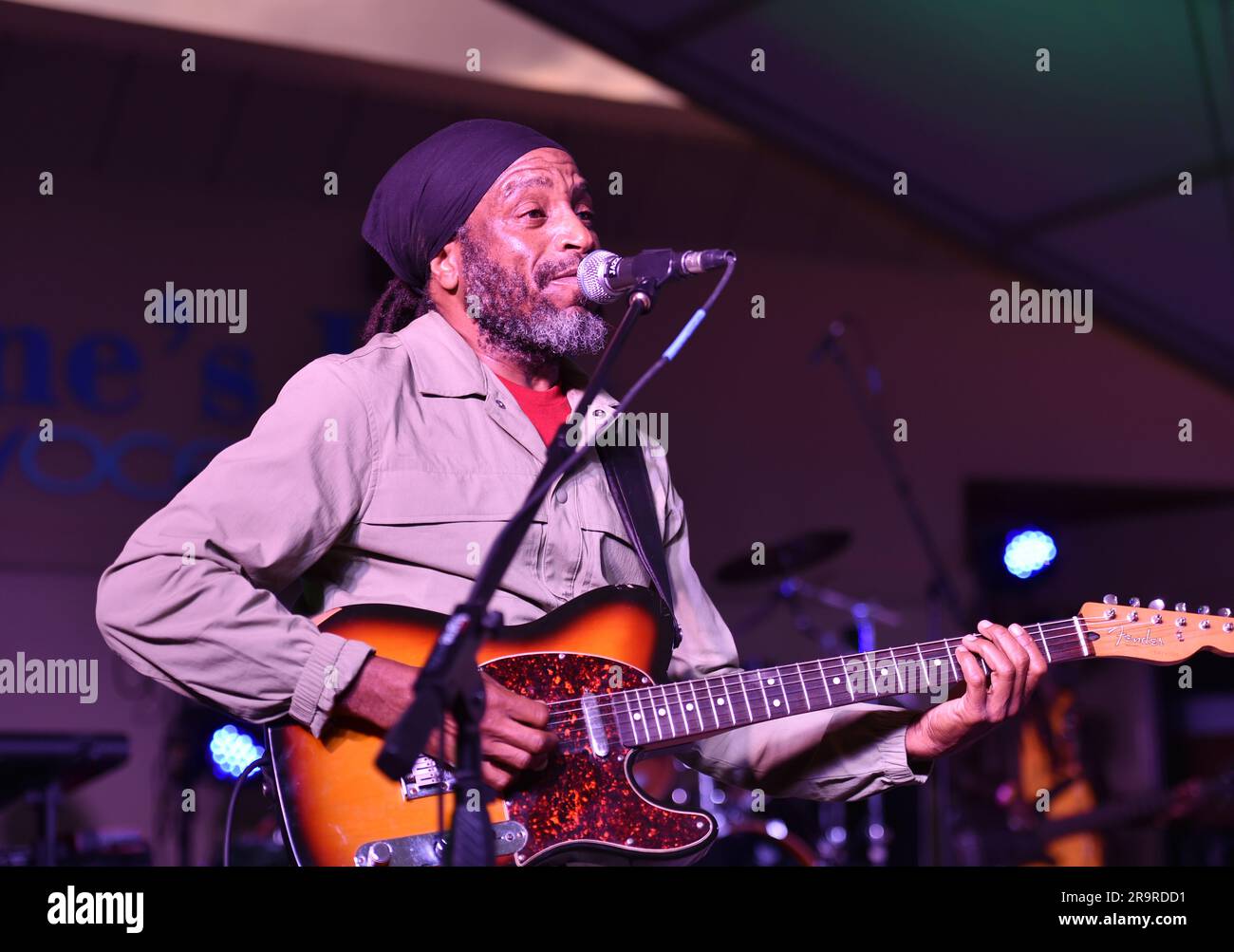 June 27, 2023, Virginia Beach, Virginia, USA: The WAILERS member WENDEL FERRARO entertains the croowd at the 31st street stage in Virginia Beach, Virginia on 27 June 2023 Photo Â© Jeff Moore (Credit Image: © Jeff Moore/ZUMA Press Wire) EDITORIAL USAGE ONLY! Not for Commercial USAGE! Stock Photo