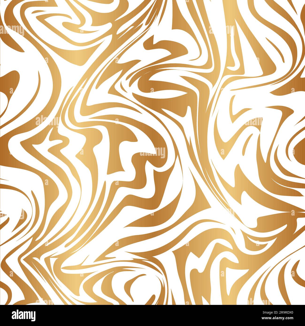 Gold abstract seamless pattern. Golden background. Repeated marble effect. Border fluid stains. Repeating delicate splash texture. Repeat elegant Stock Vector