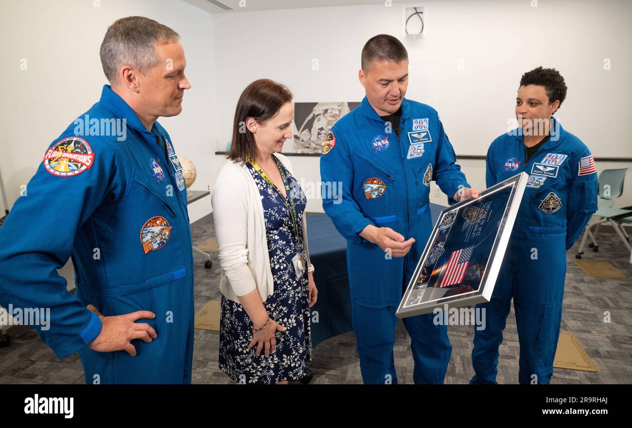 NASA’s SpaceX Crew4 at NASM. NASA astronaut Kjell Lindgren, center