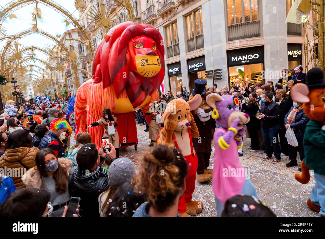 Malaga Spain FEB 27 2022 People celebrating the Malaga