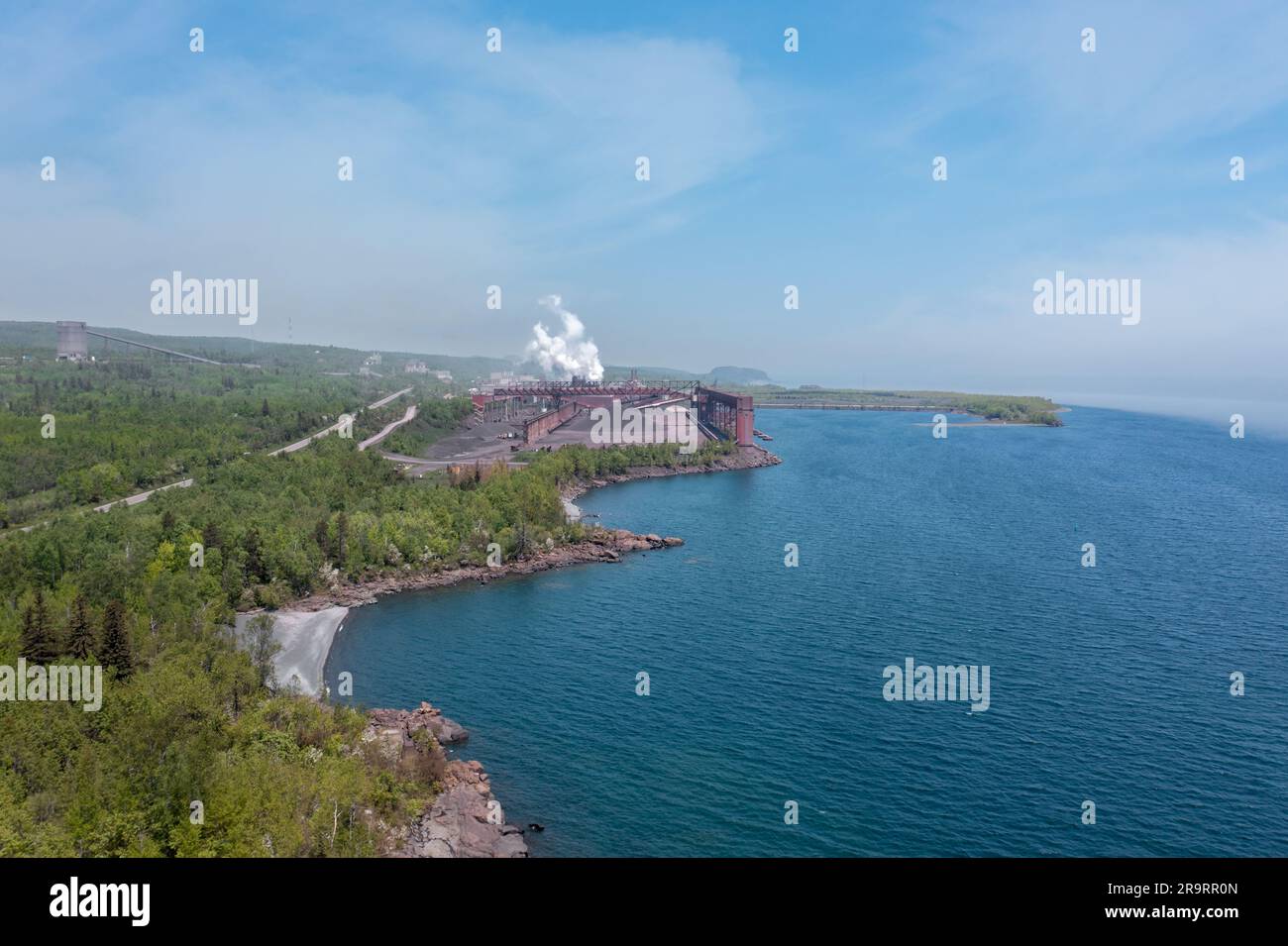 Taconite Plant in Northern Minnesota, USA drone aerial Stock Photo