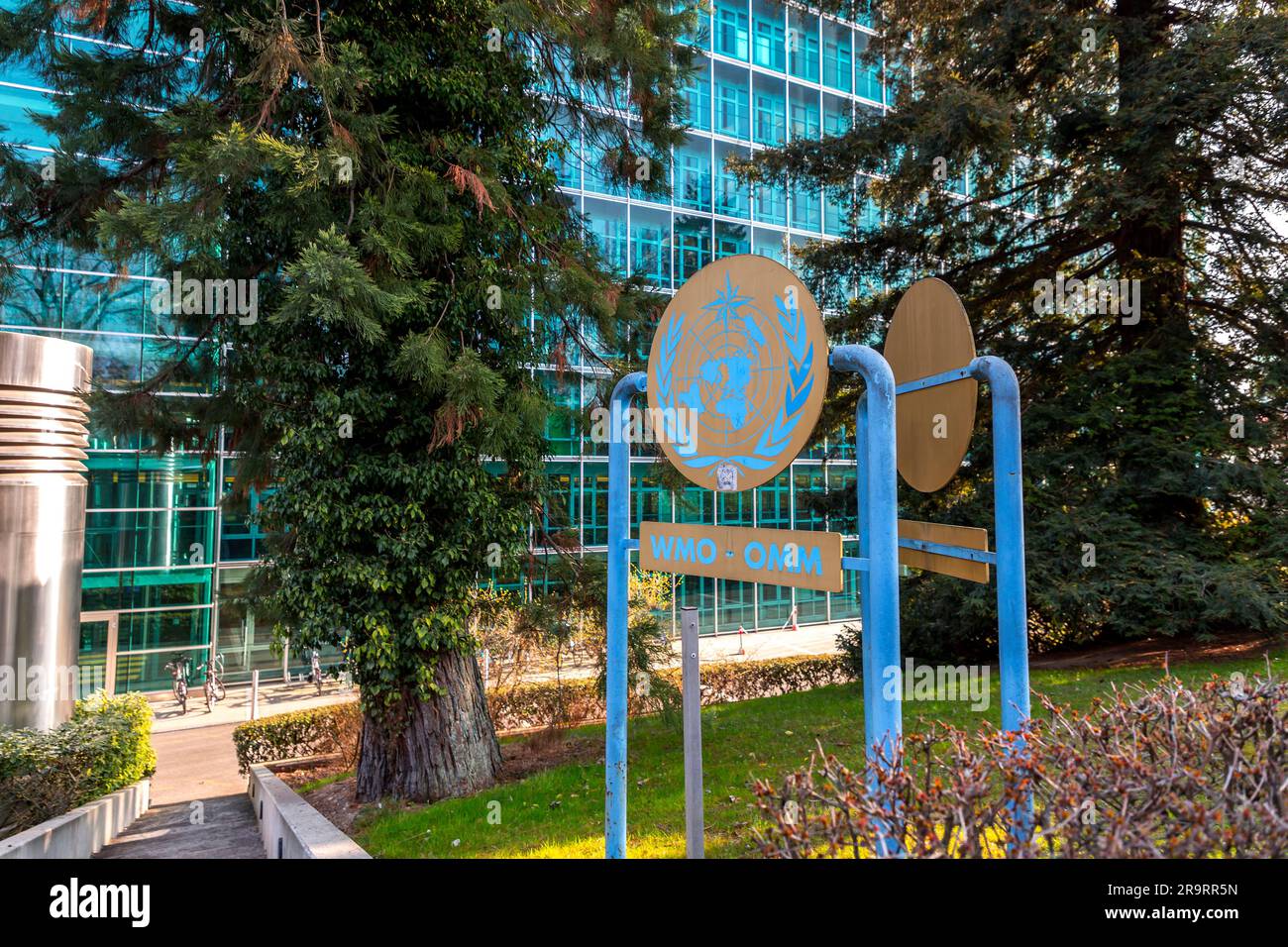Geneva, Switzerland - 25 March 2022: The World Meteorological Organization building in Geneva, Switzerland. Stock Photo