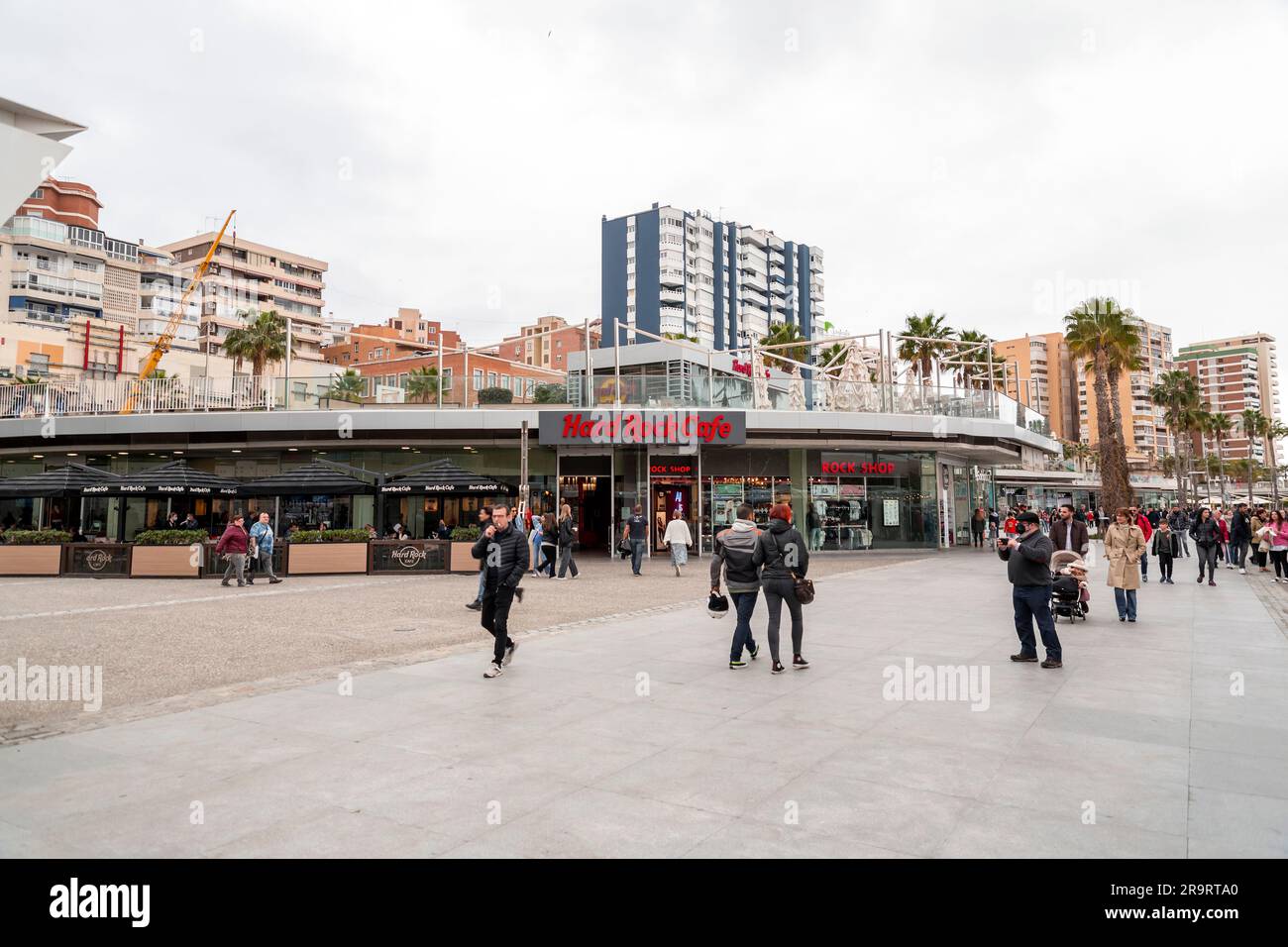 Malaga, Spain FEB 27, 2022 Entrance with logo signage to the Malaga