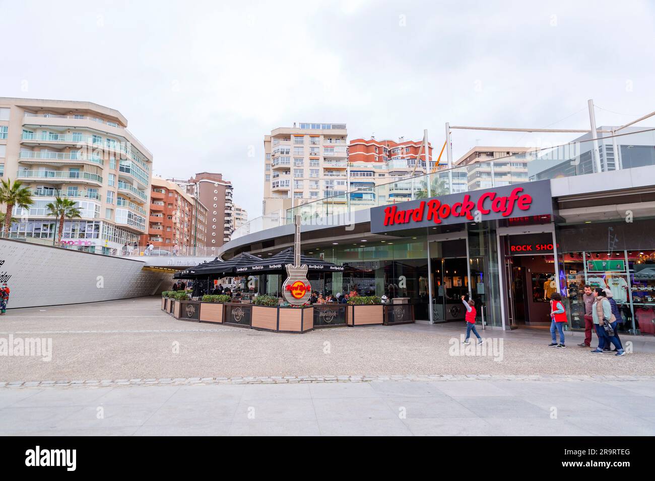 Malaga, Spain FEB 27, 2022 Entrance with logo signage to the Malaga