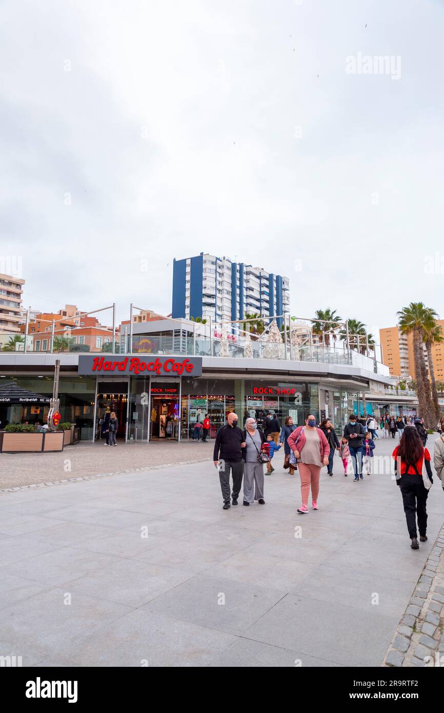 Malaga, Spain FEB 27, 2022 Entrance with logo signage to the Malaga