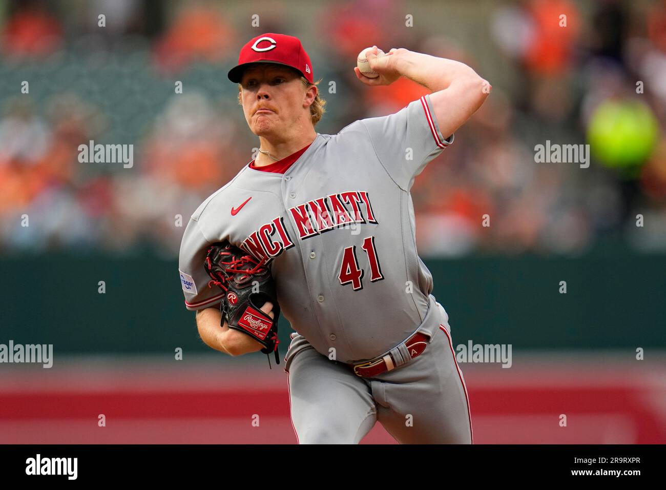 Cincinnati Reds starting pitcher Andrew Abbott throws a pitch to the ...