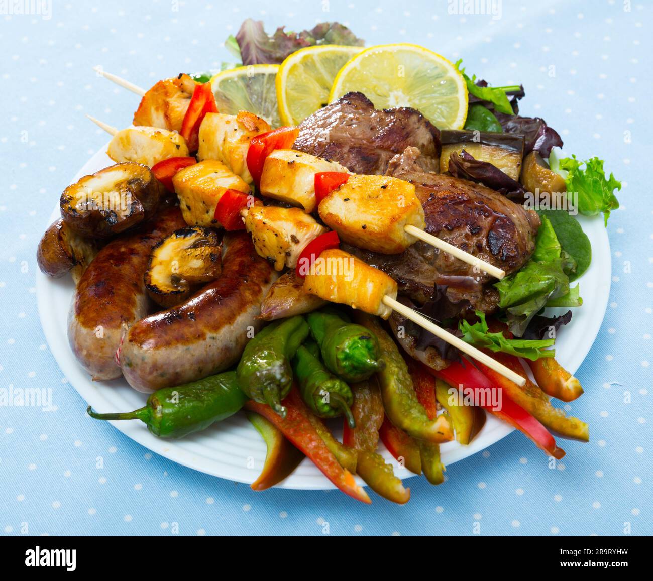 Meshana skara - dish of Bulgarian cuisine Stock Photo