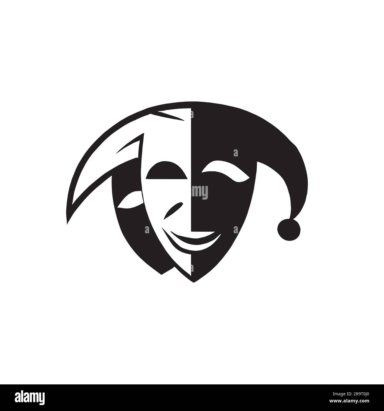 theater clown mask icon illustration Stock Vector