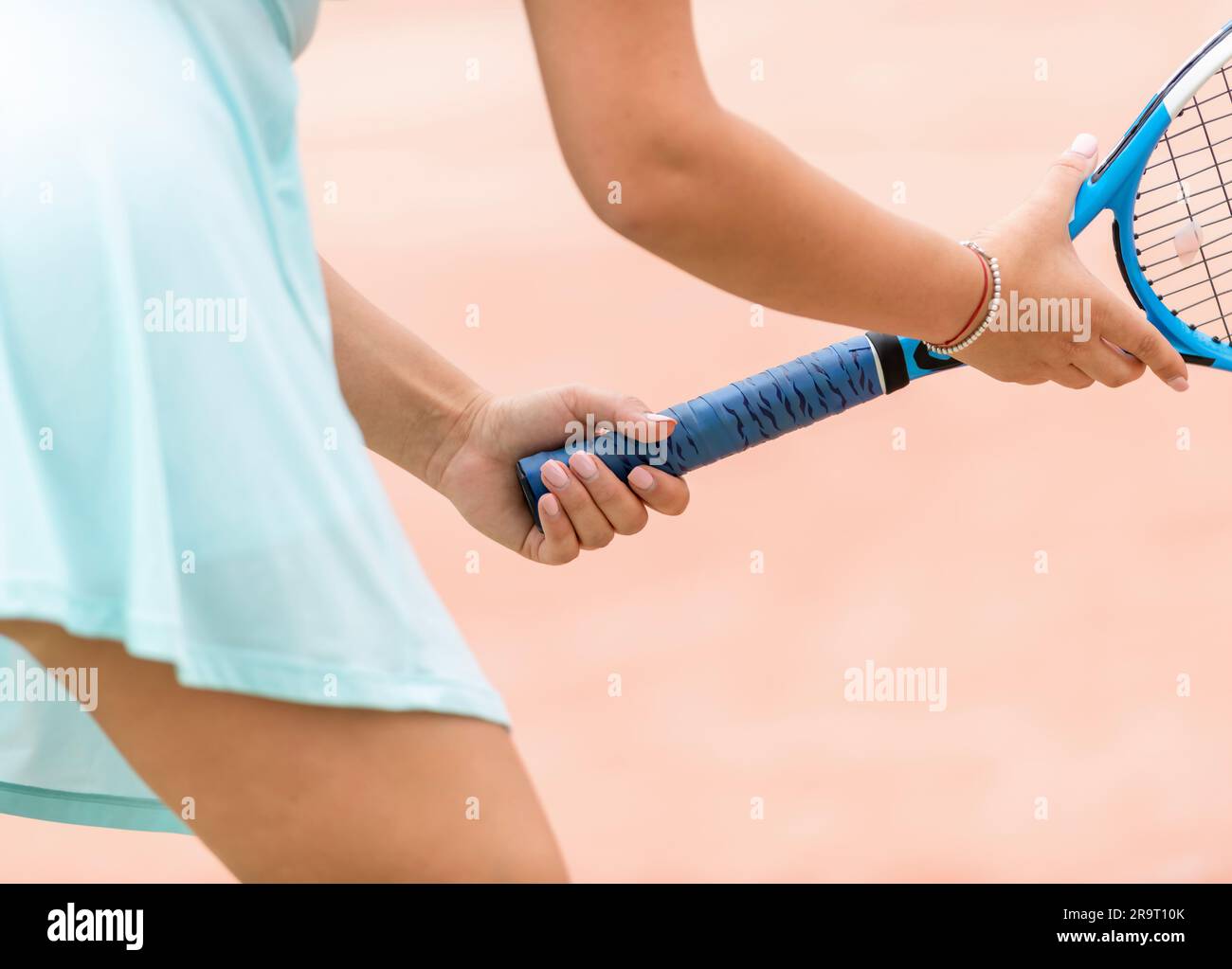 Woman tennis player in action. Horizontal sport theme poster, greeting cards, headers, website and app Stock Photo