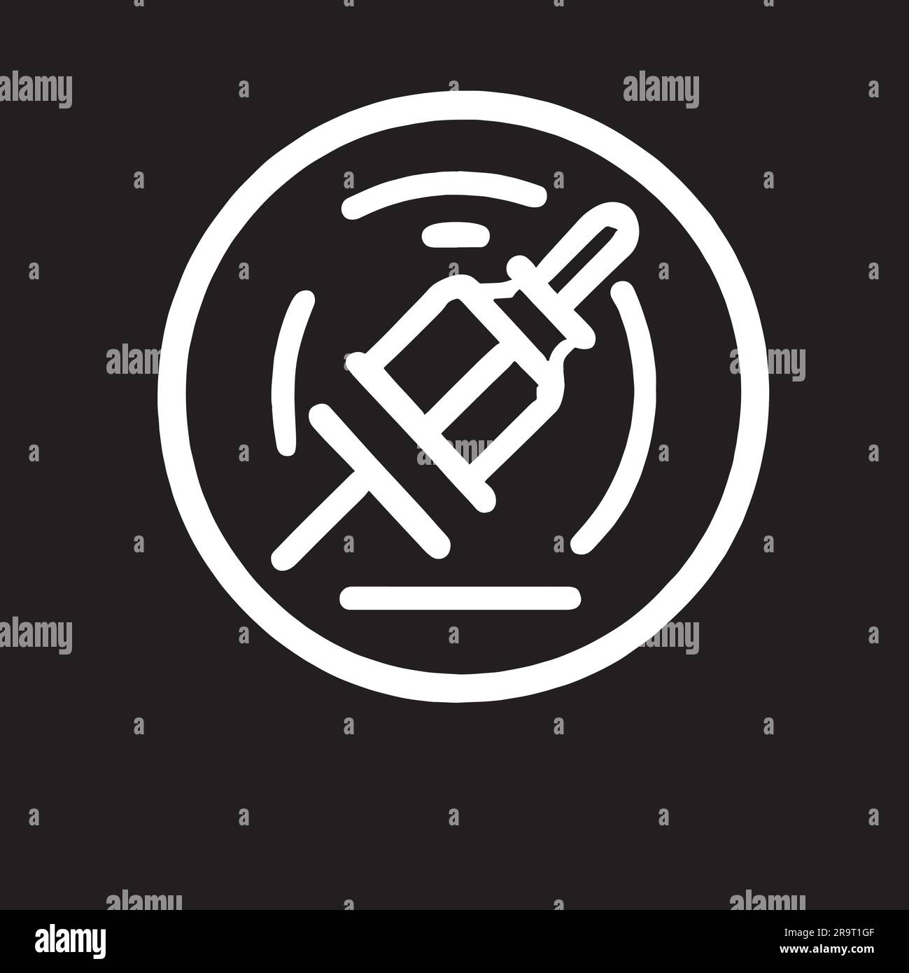 black pin icon illustration on a white background Stock Vector Image