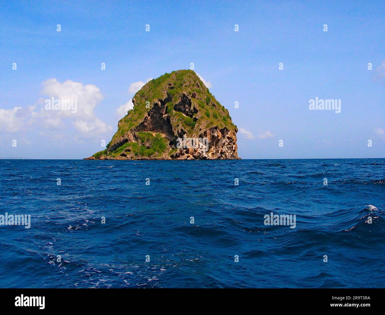 Diamond Rock (French: rocher du Diamant) - landmark of the Caribbean, Lesser Antilles, Martinique. Stock Photo