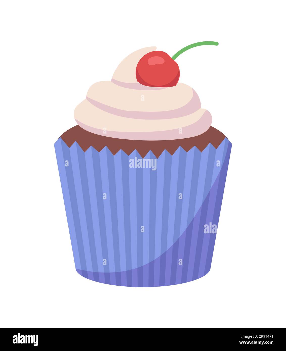 Cake with cream and cherry concept Stock Vector Image & Art - Alamy