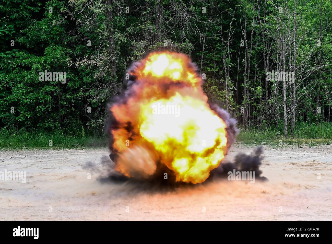 A claymore detonates on June 8, 2023, at Camp James A. Garfield Joint ...