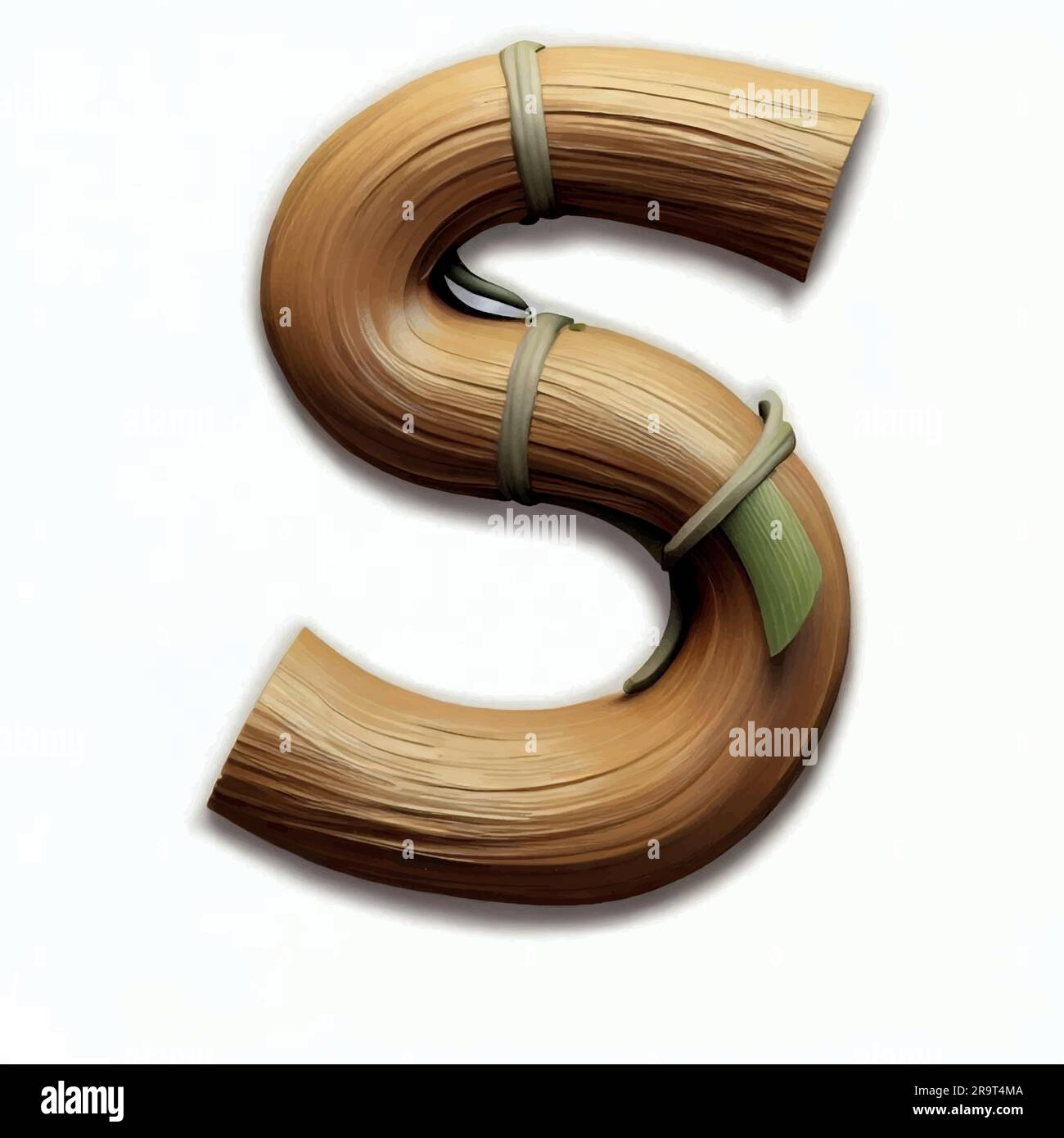 capital letter S in bamboo with white background Bamboo alphabet capital letter S in bamboo with white background Bamboo alphabet