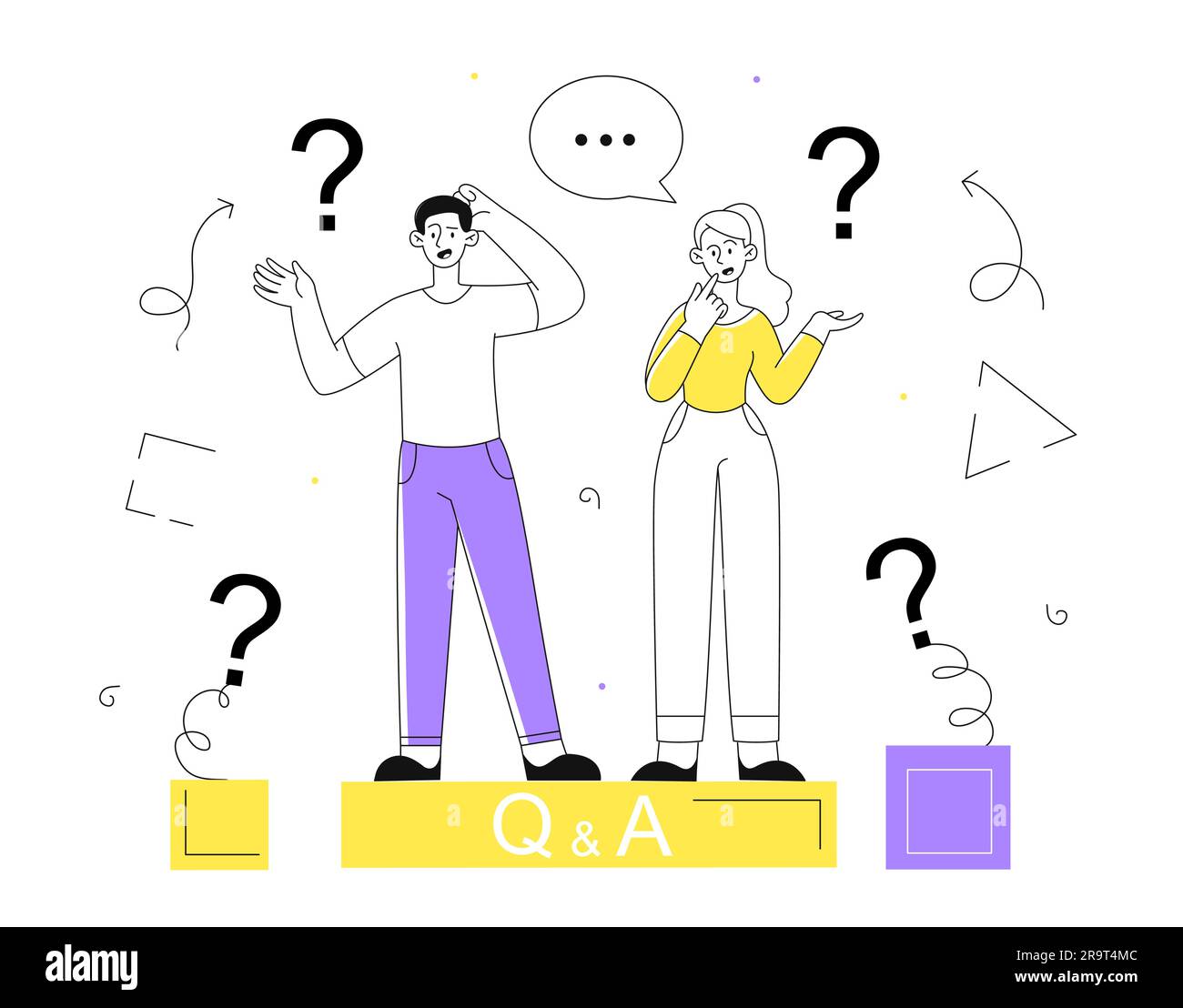 People asking question line concept Stock Vector