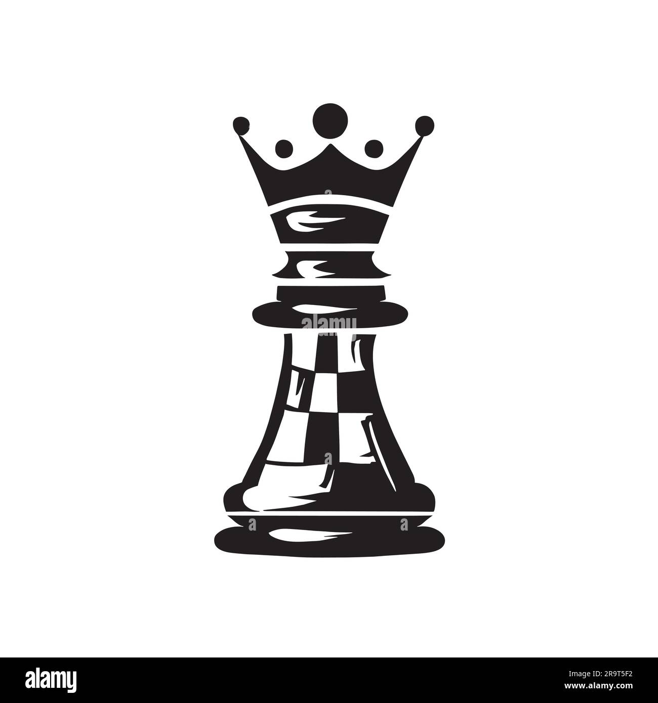 chess king logo illustration on a white background. Chess king black icon. Simple illustration of chess king vector icon for web Stock Vector