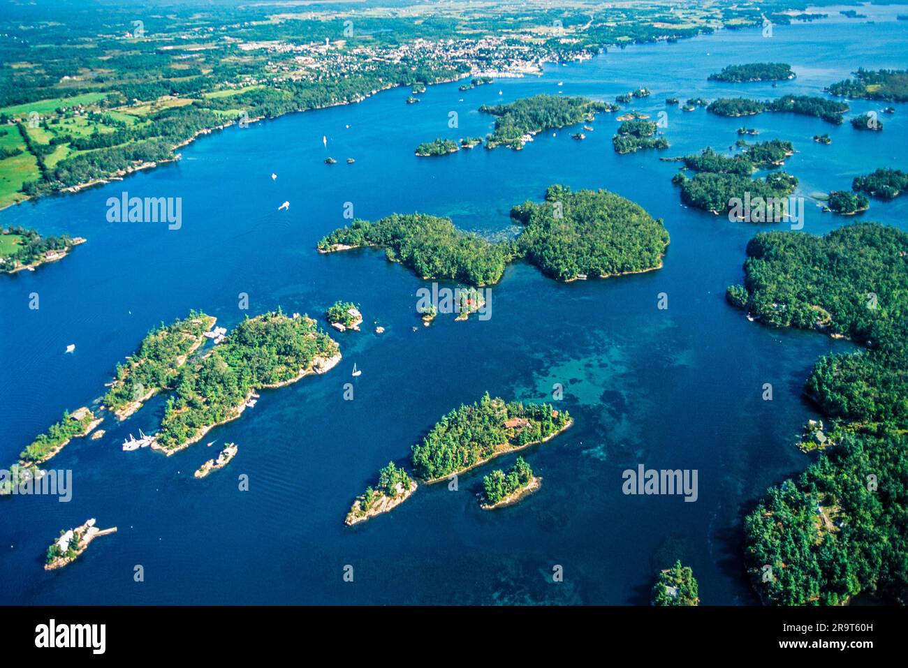 Aerial image of Thousand Islands, Ontario, Canada Stock Photo Alamy
