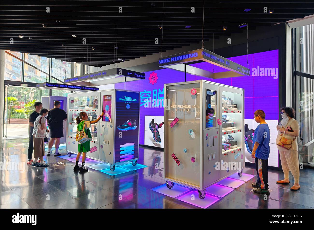 SHANGHAI, CHINA - JUNE 28, 2023 - Customers inside the Nike flagship store  in Shanghai, China, June 28, 2023. (Photo by CFOTO/Sipa USA Stock Photo -  Alamy