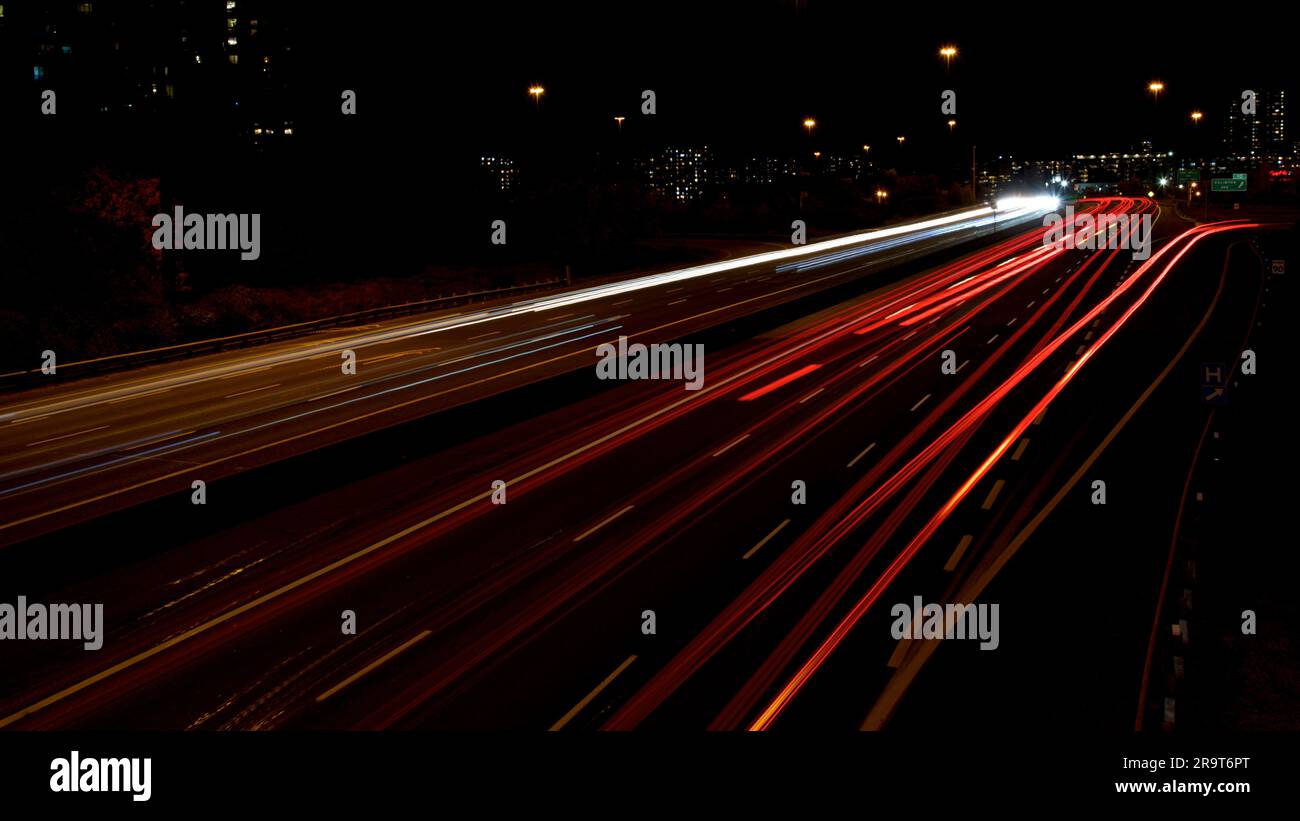 Speed of light in Toronto City Stock Photo