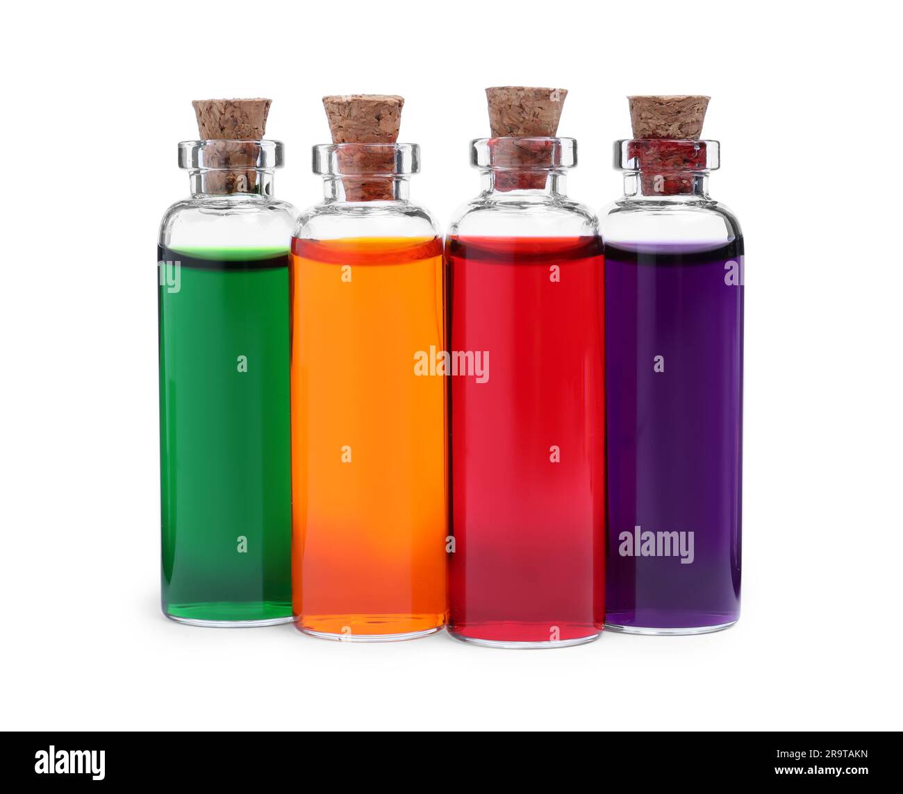 4 Bottles Of Food Coloring Isolated On White Background Stock Photo -  Download Image Now - iStock
