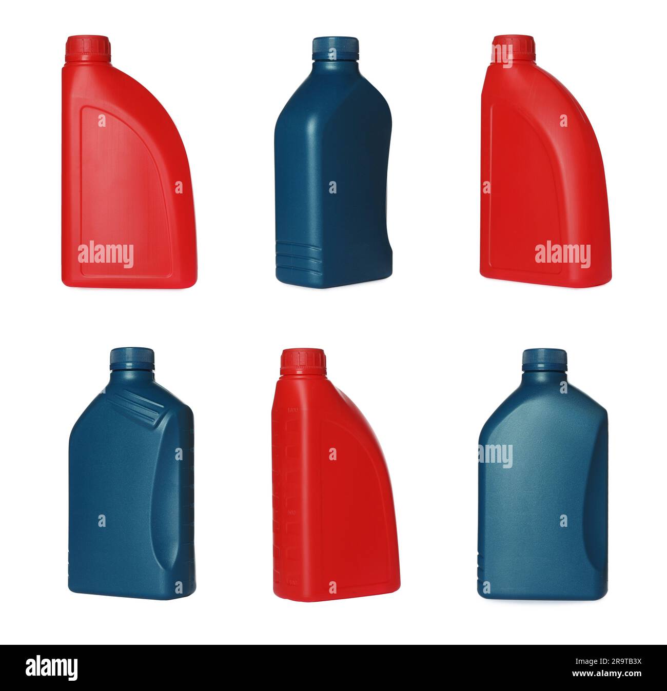 Motor Oil Container Color Containers with different motor oil on white background, different ...