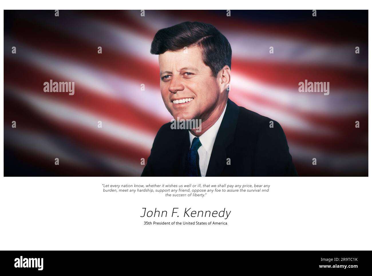 Portrait of John F. Kennedy, 35th President of United States of America Stock Photo