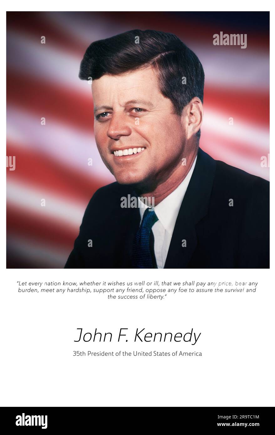 Portrait of John F. Kennedy, 35th President of United States of America Stock Photo