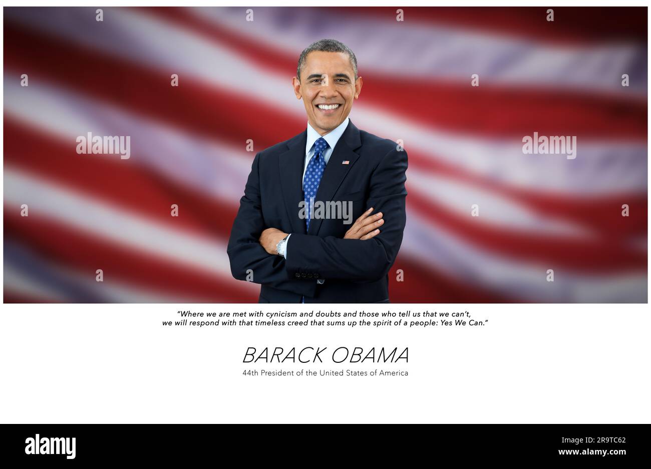Portrait of Barack Obama, 44th President of United States of America Stock Photo