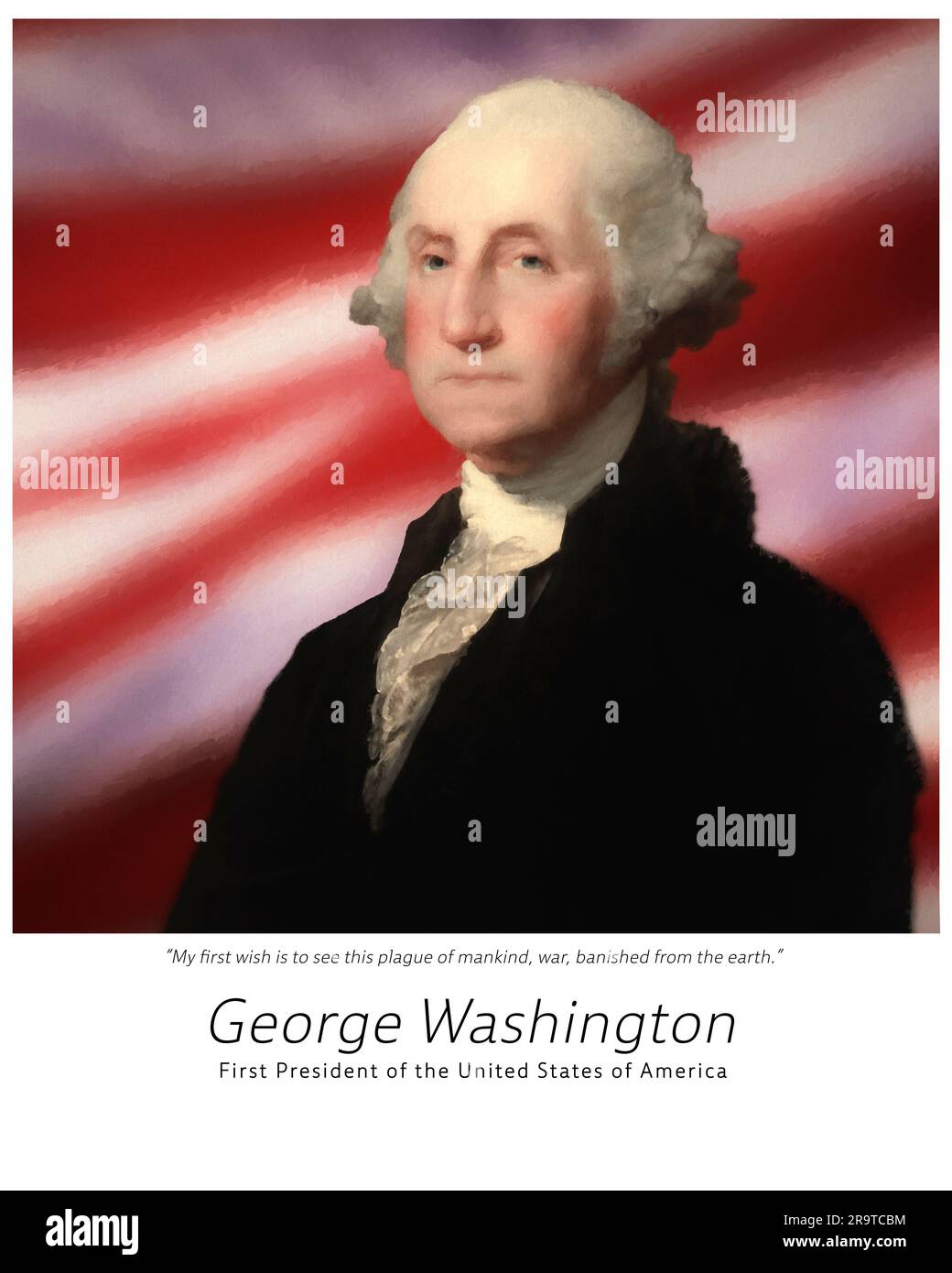 Portrait of George Washington, First President of the United States of America Stock Photo