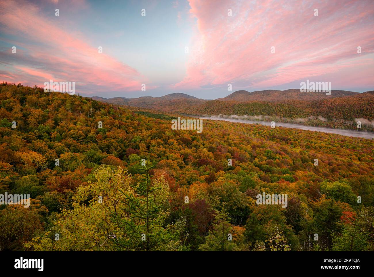Autumn Dawn on Balm of Gilead, Adirondack Mountains, New York, USA ...