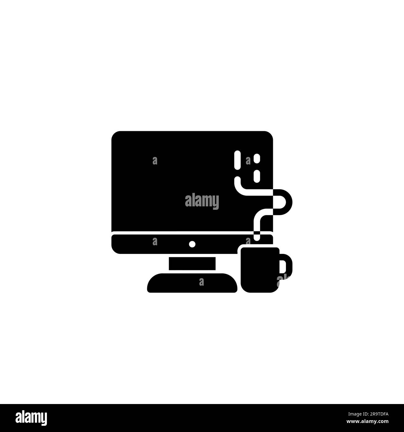 Finding the Perfect Balance Coffee, Computer, Work Stock Vector Image