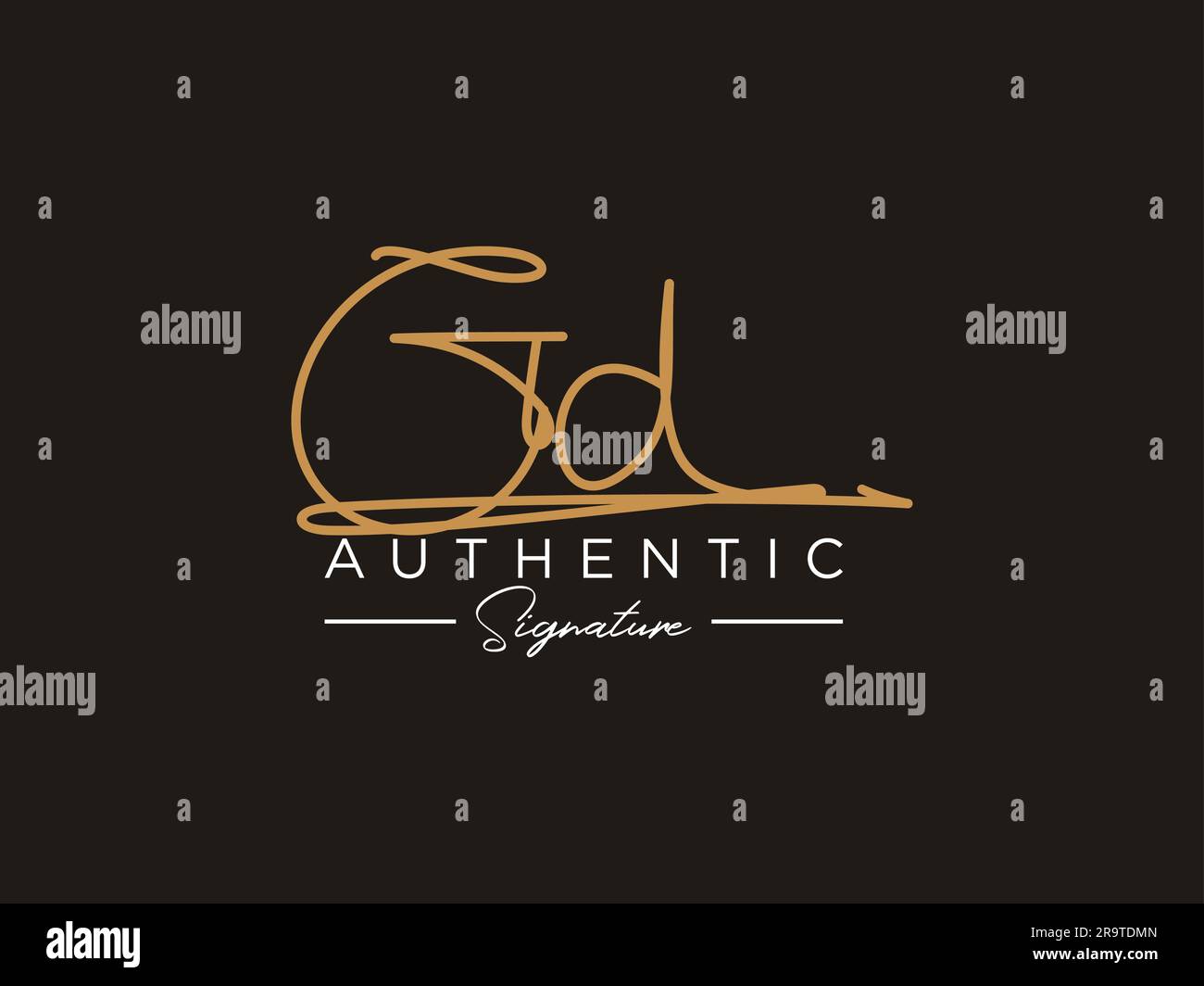 GD Signature Logo Template Vector. Stock Vector