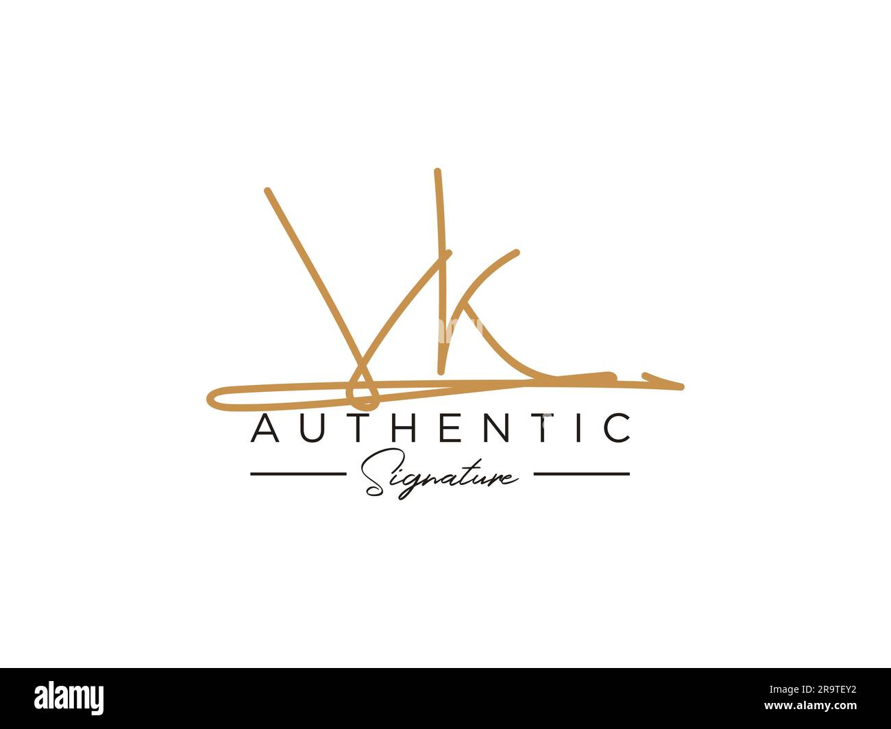 VK Signature Logo Template Vector. Stock Vector