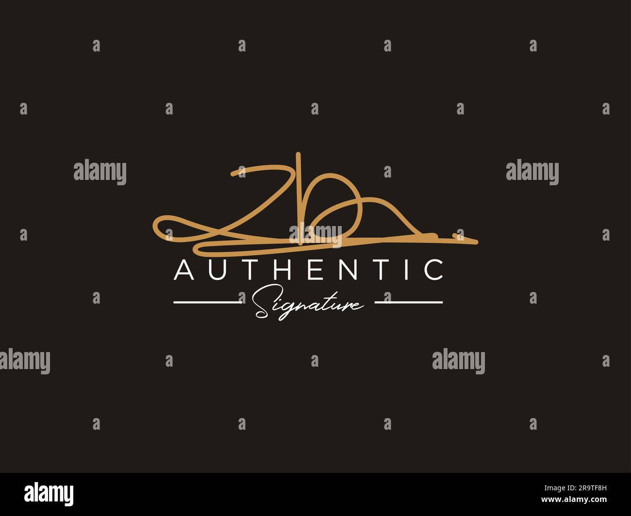 ZB Signature Logo Template Vector. Stock Vector