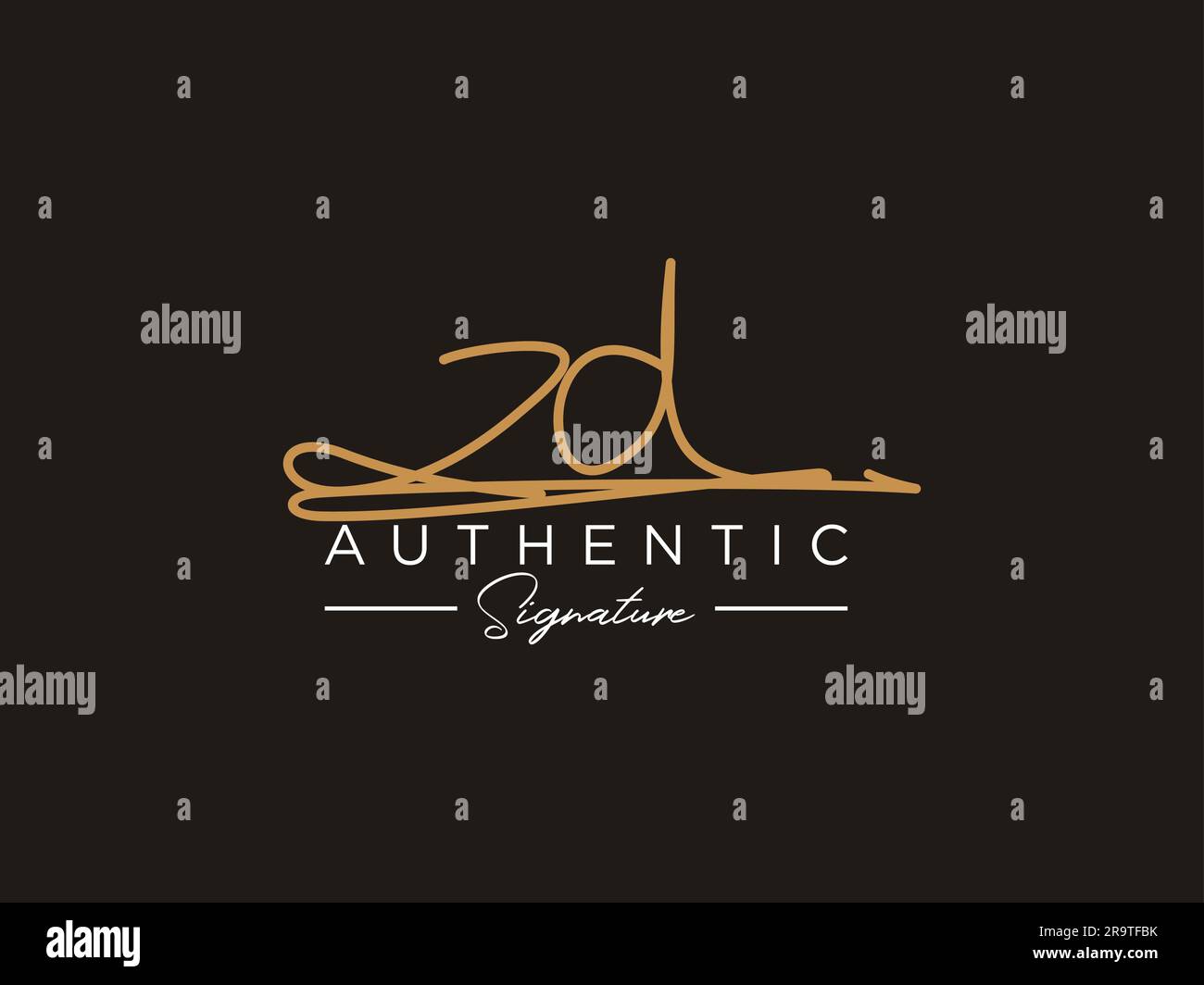ZD Signature Logo Template Vector. Stock Vector
